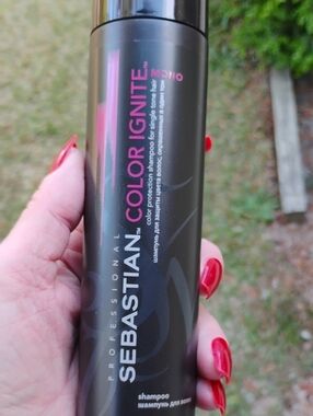 Sebastian Color Ignite Mono Shampoo — Black Bottle with Pink Accent
